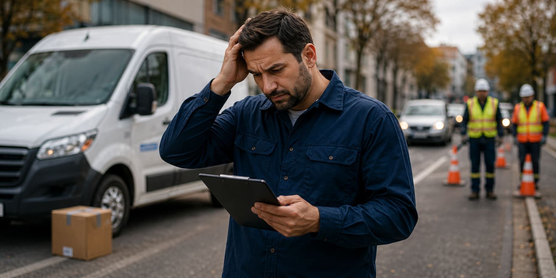 Technician using a tablet during field execution