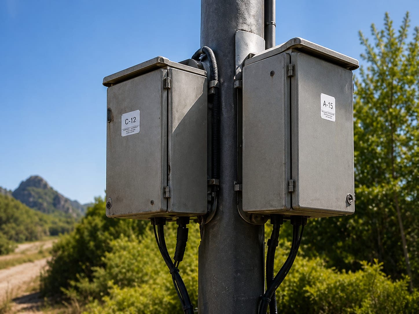 Rugged field hardware installed for remote LoRaWAN sensing