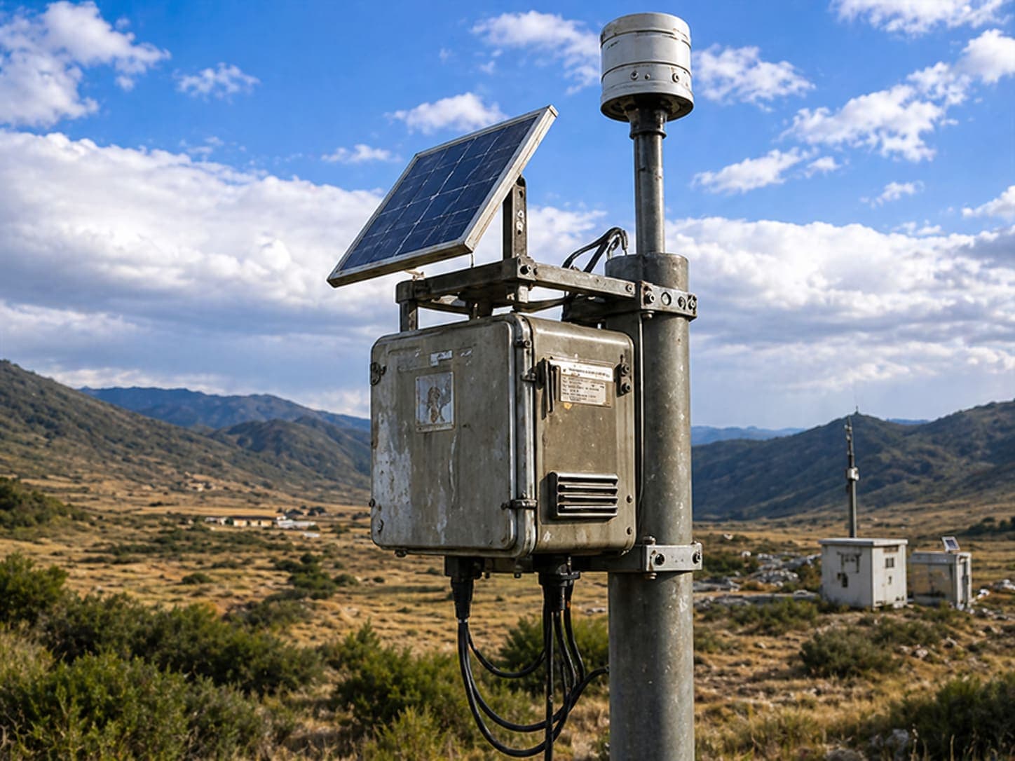 Remote field gateway enclosures mounted outdoors for wide-area telemetry