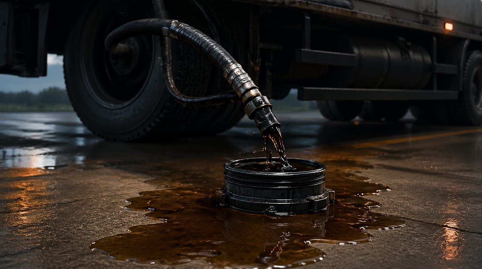 Operational problem visual under heavy vehicle