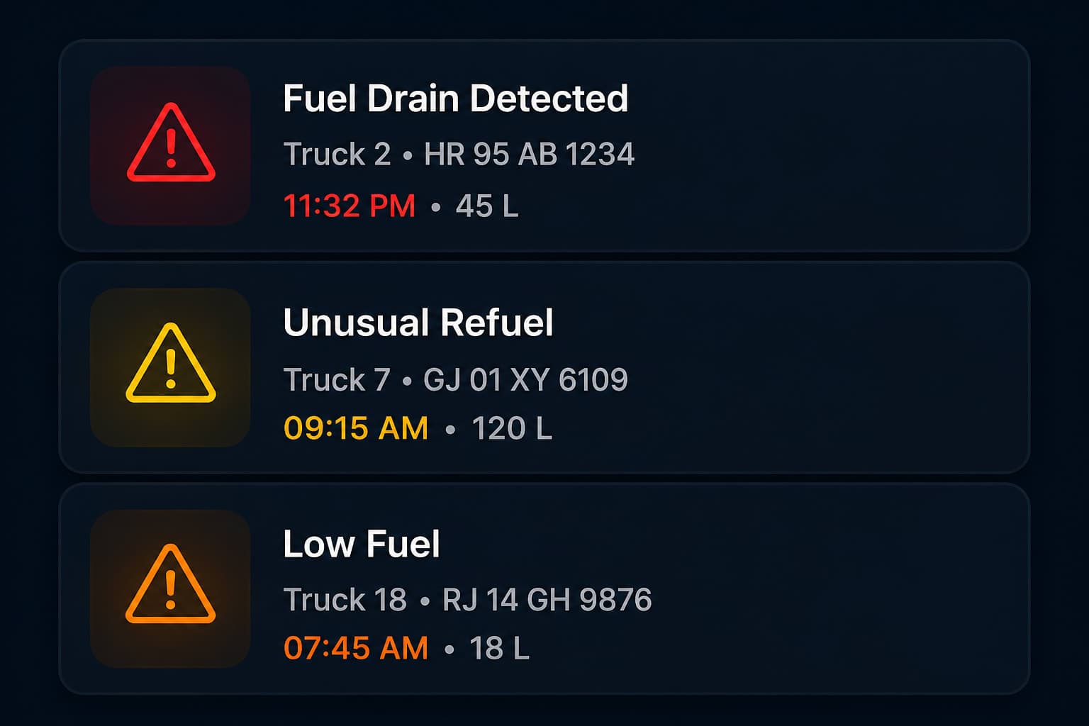 Threshold alert panel
